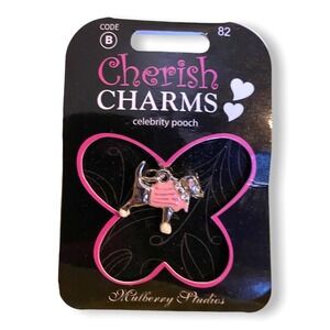 Cherish Charms Celebrity Pooch‎ Pink Silver Dog Charm Bracelet NEW NWT